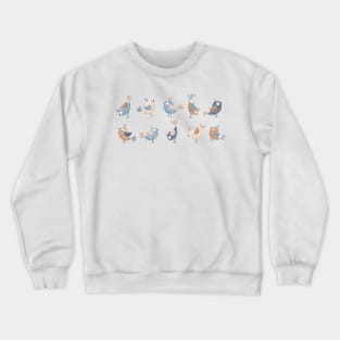 Denim blue and terra-cotta birds Crewneck Sweatshirt